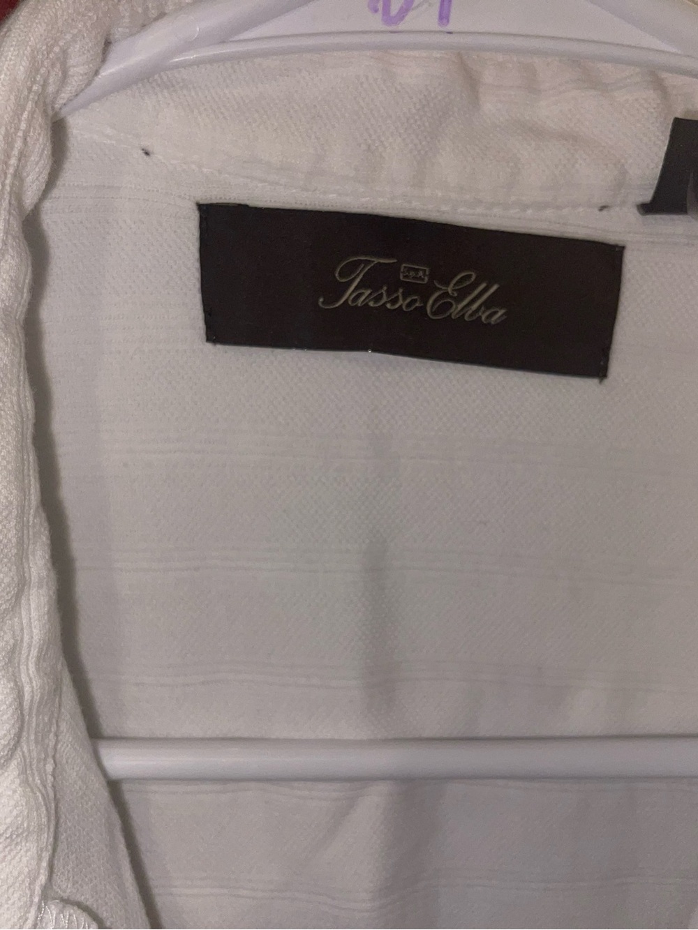Tasso Elba White Dress Shirt with Subtle Texture